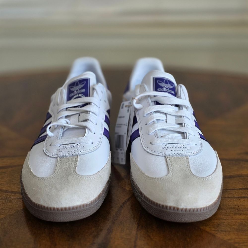 Adidas Originals Samba ADV Cloud White Purple Men's Size 12 Leather New IE6613 - Picture 4 of 14